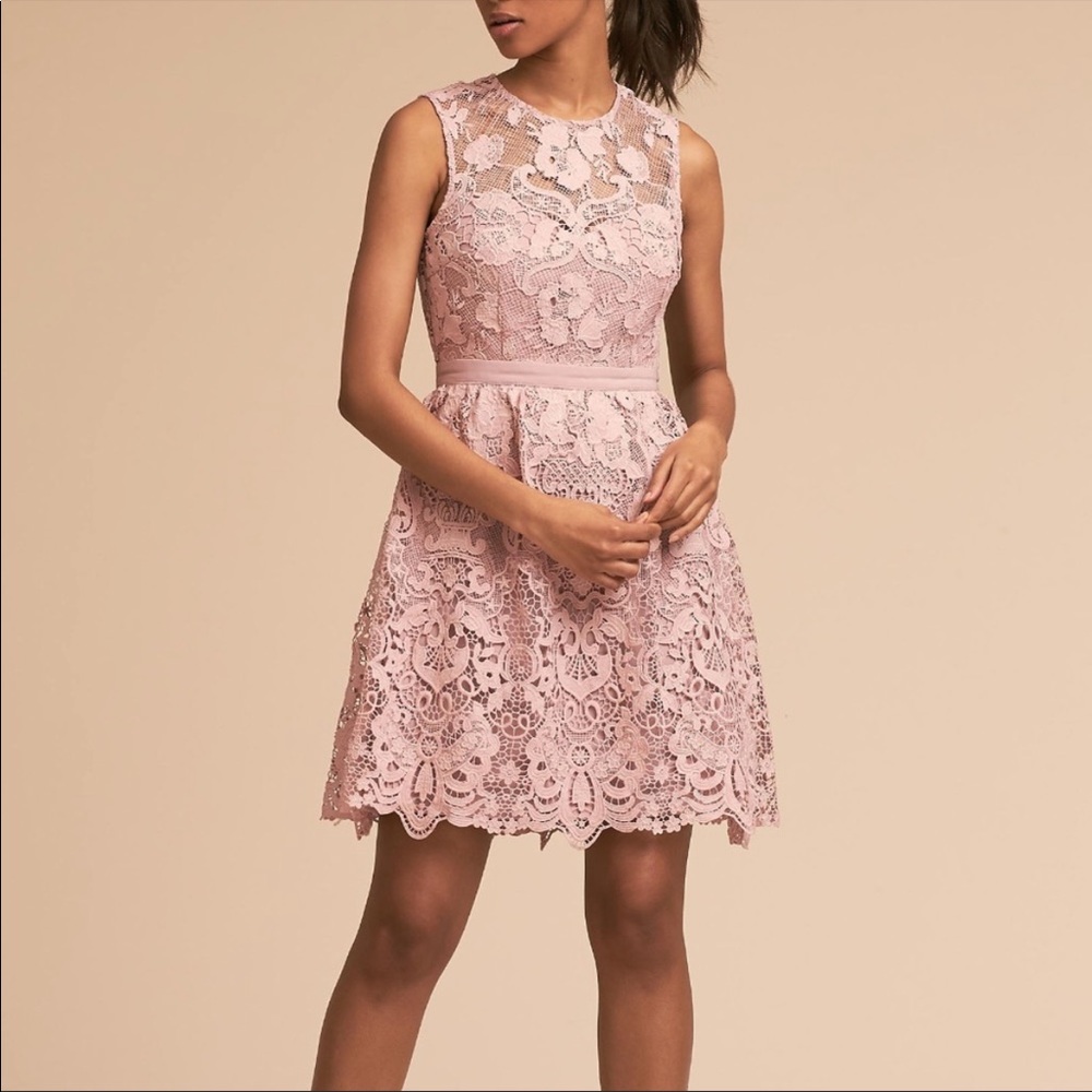 Rosaline Dusty Rose Lace Dress - BHLDN Anthropologie
